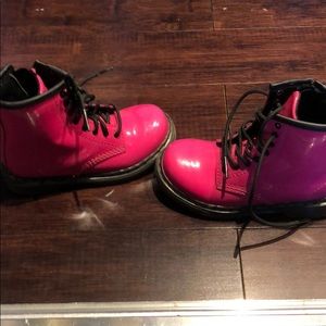 Girls Dr. Marten’s hot pink boots